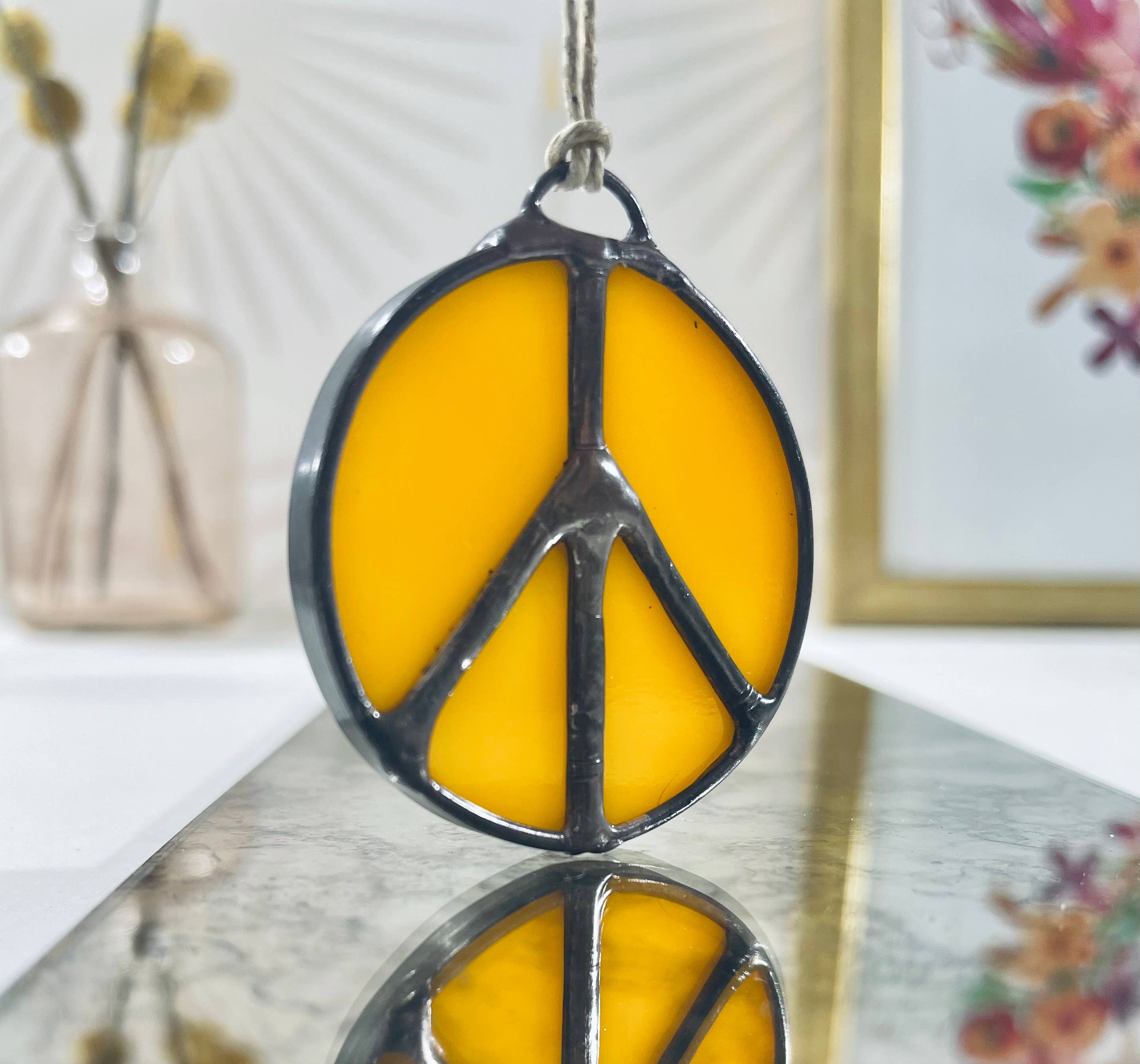 Samara Designs Studio - Wholesale Suncatcher - Glass Peace Sign Suncatcher4