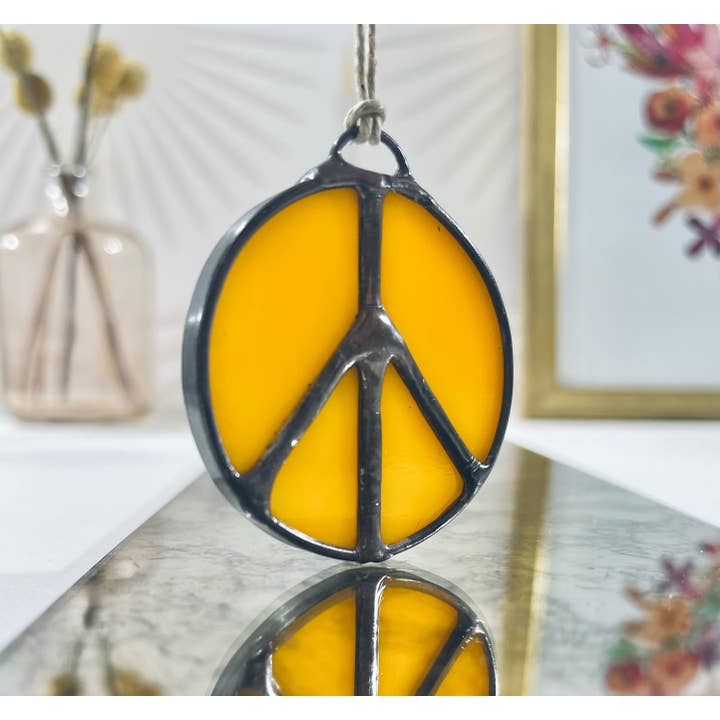 Samara Designs Studio - Wholesale Suncatcher - Glass Peace Sign Suncatcher4