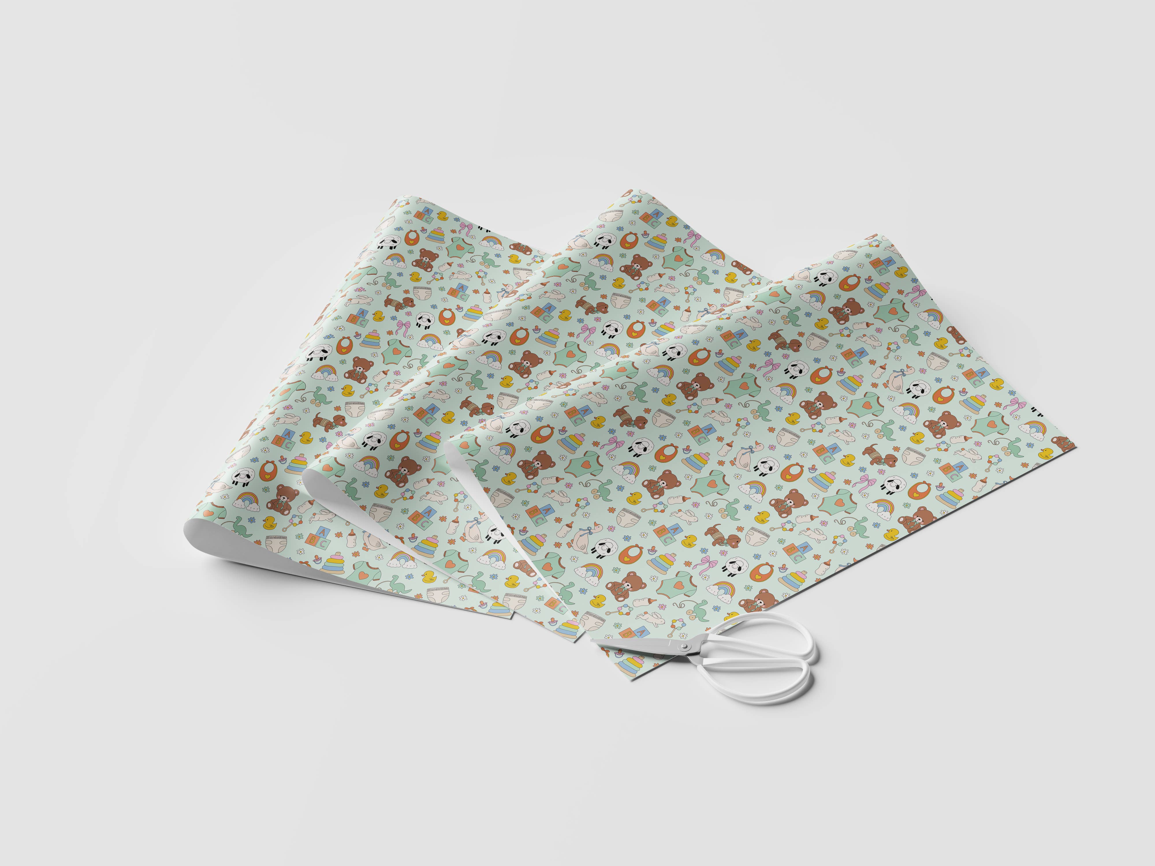 Illustrating Amy - Wholesale Wrapping Paper Roll - Baby Celebration Gift Wrap Rolls 3