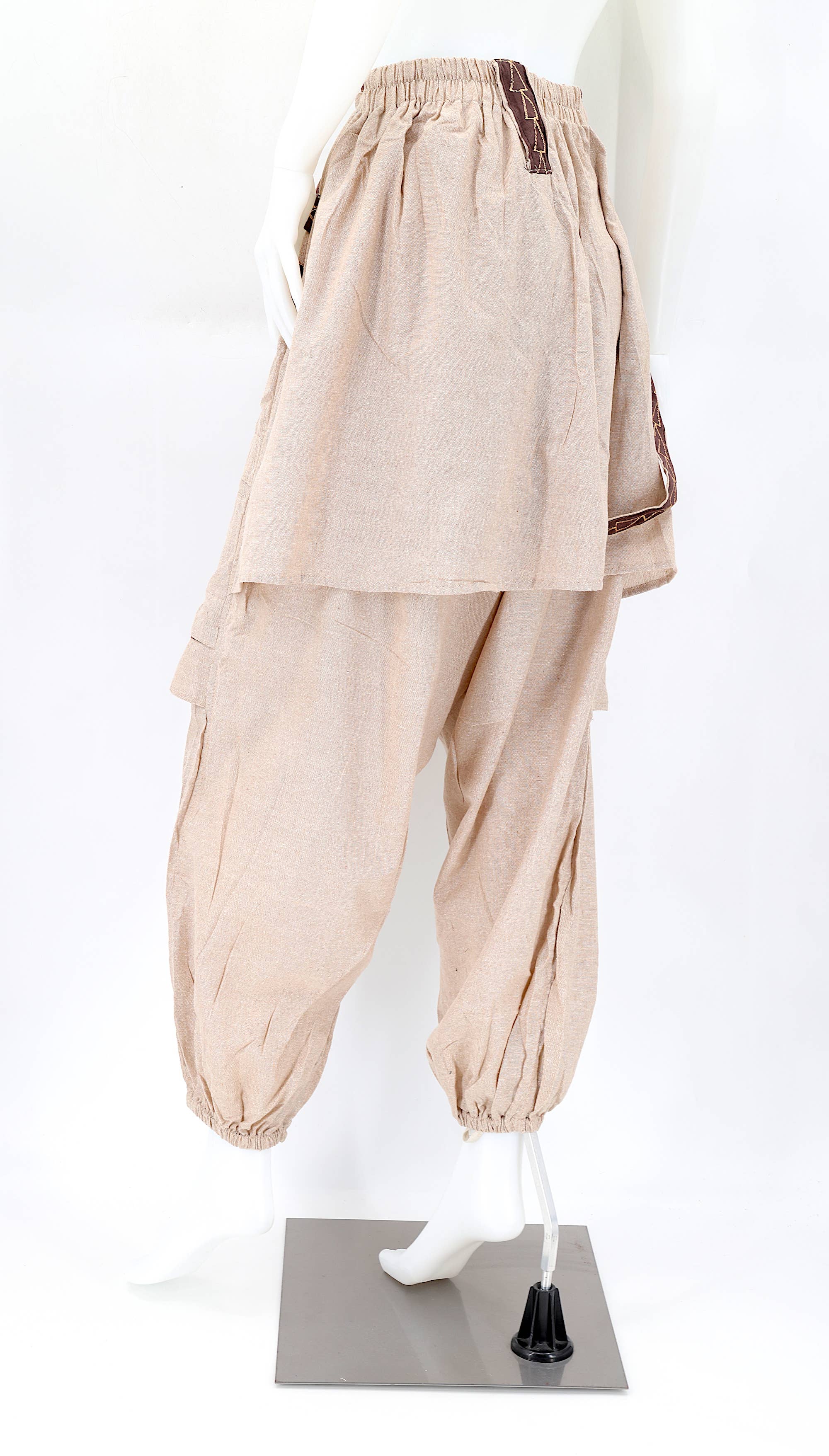 Himalaya Handmade – wholesale Byxor - Dam – Handgjorda bohemiska hippie haremsbyxor i bomull med blekt färgmönster Flower of Life18