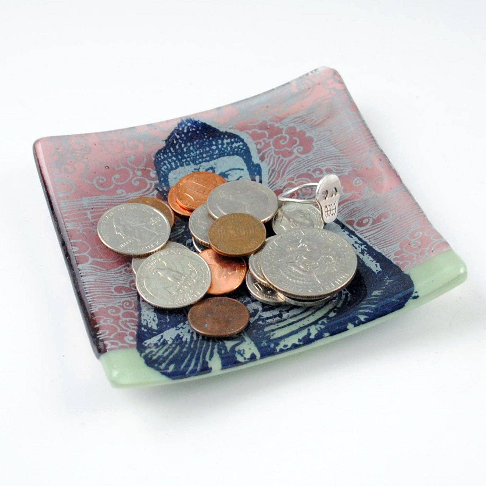 Kiku Handmade | Contemporary Fused Glass Home Goods - Wholesale Decorative Plate/Dish/Bowl - Buddha Fused Glass 4.5" Catch-all Dish1