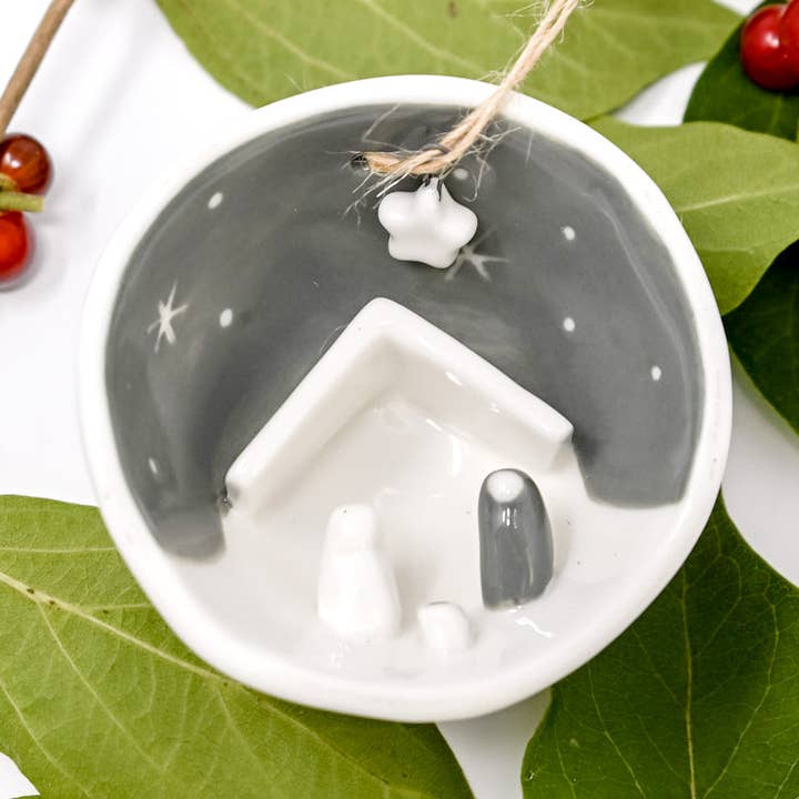 O' Holy Night Ceramic Nativity Ornament for wholesale by PowerBeads by jen