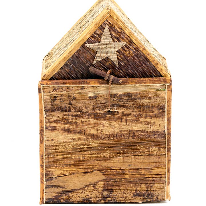 African Modern - Wholesale Nativity Scene Decor - Banana Fiber Single Door Stable Nativity2