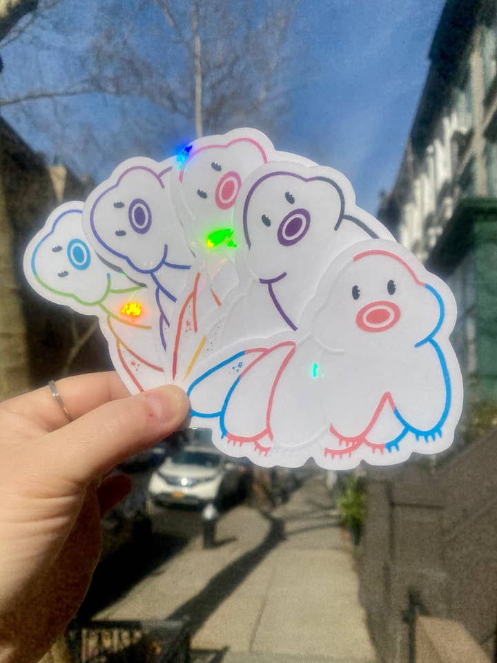 Pride Water Bear Rainbow Maker Suncatcher Sticker - LGBTQIA+ for wholesale by Moss and Piglets