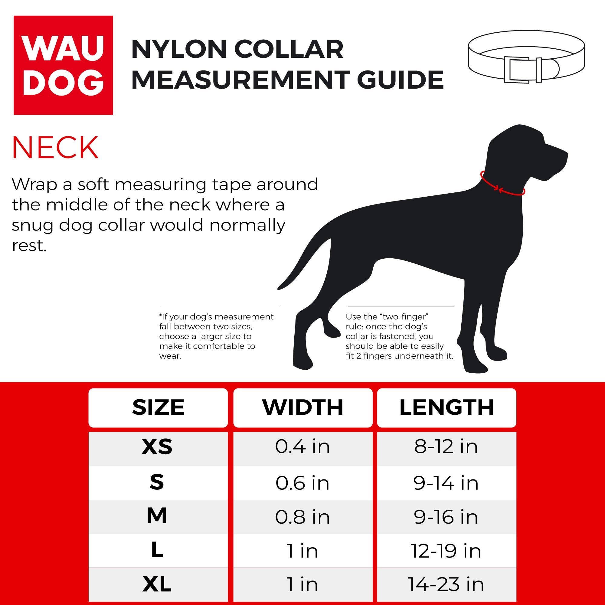 WAUDOG - Vente Collier – chien - Collier en nylon avec fil réfléchissant et fermoir en métal2