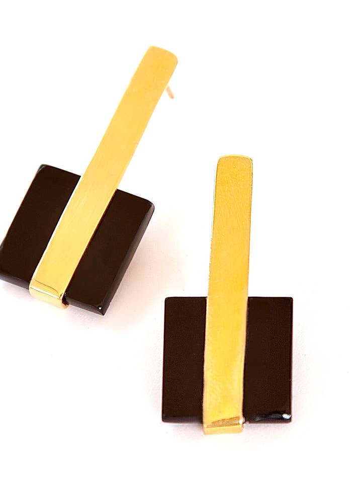 Pendientes con barra dorada para venta al por mayor de Negar Shams