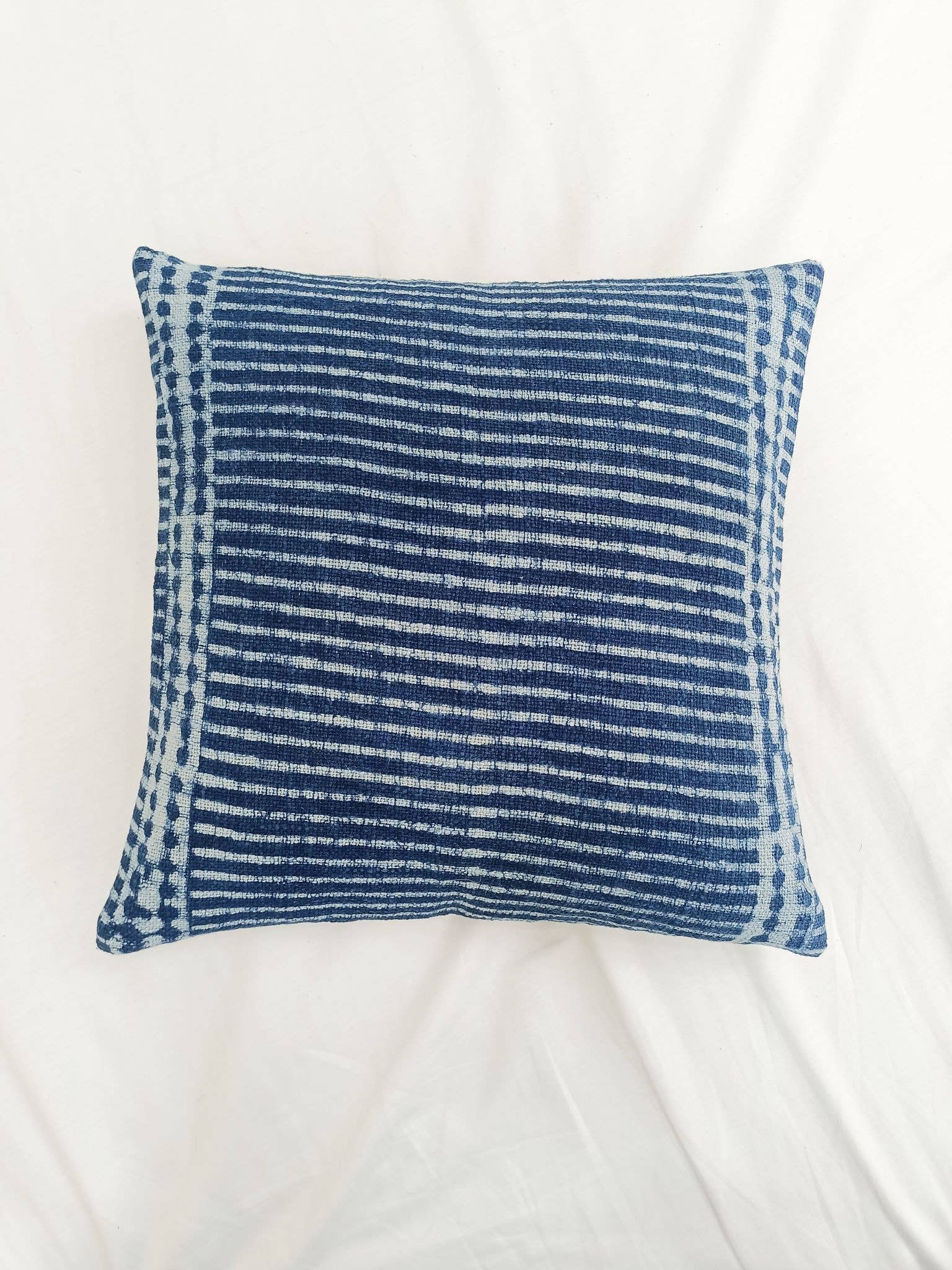 Eyda Homes - Wholesale Throw Pillow Cover - Indigo Blue 18x18 Dabu Cotton Pillow Cover Handmade Decor7