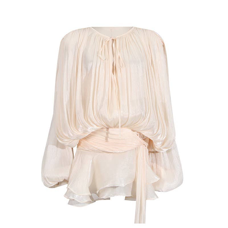 Productseeker – Engroshandel Kjole - Dame – DR443 Kort kjole med lange ærmer til kvinder – Forår/sommer0