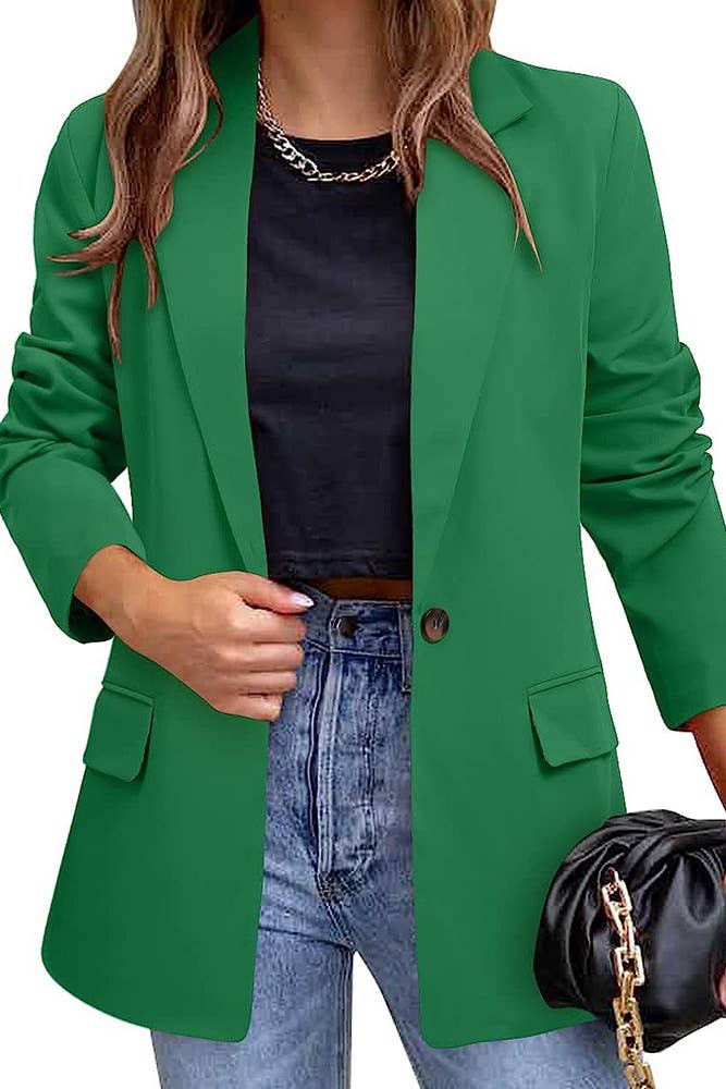 UNISHE - Wholesale Blazer - Women's - Front Open Lapel Plain Blazer ZK46110