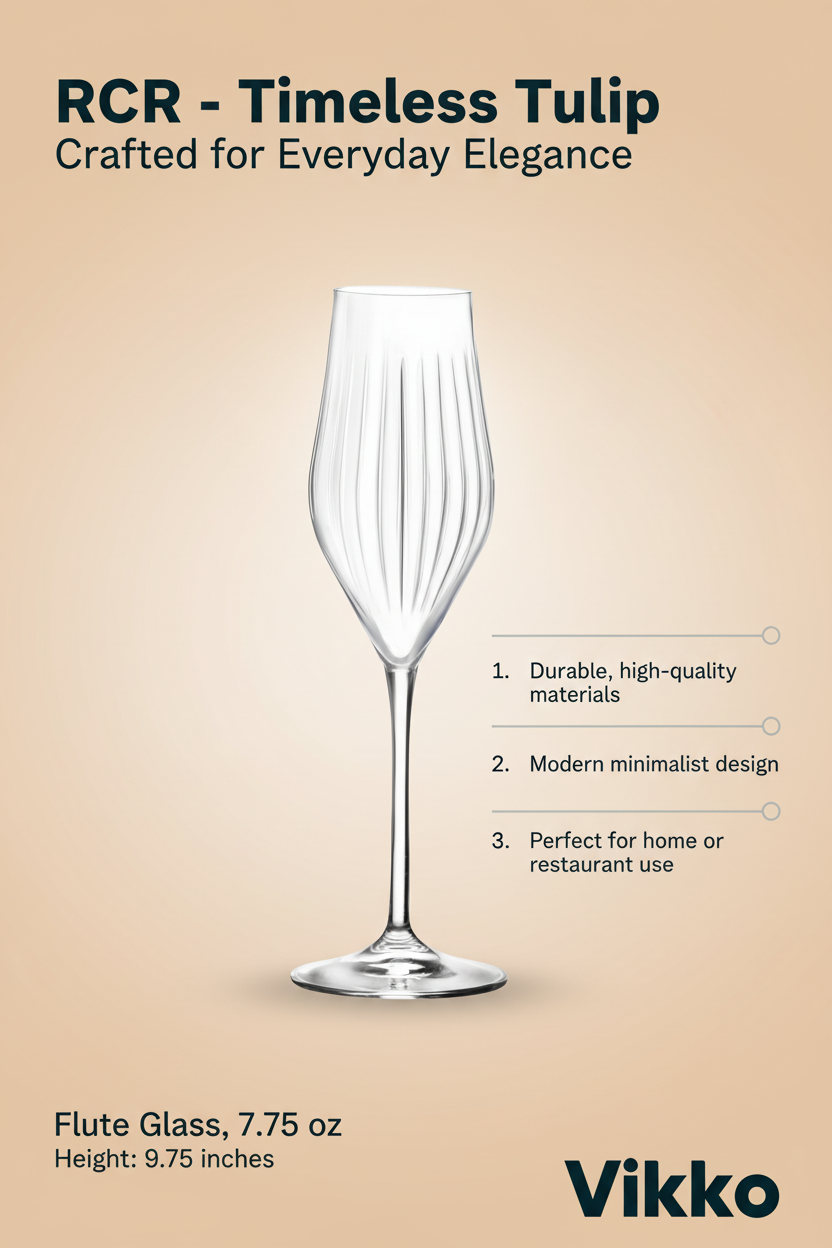 Kadra Kitchenware - Wholesale Champagne Flute - RCR - Timeless Tulip, Flute Glass, 7.75 oz3