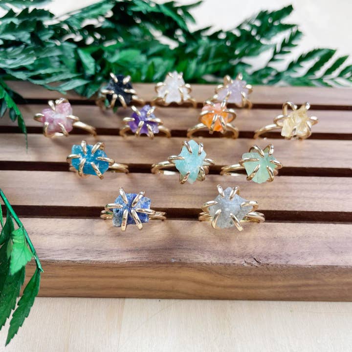 Ewelina Pas Jewelry - Wholesale Single Stone/Solitaire Ring - Gold Rough Nugget Prong Ring13