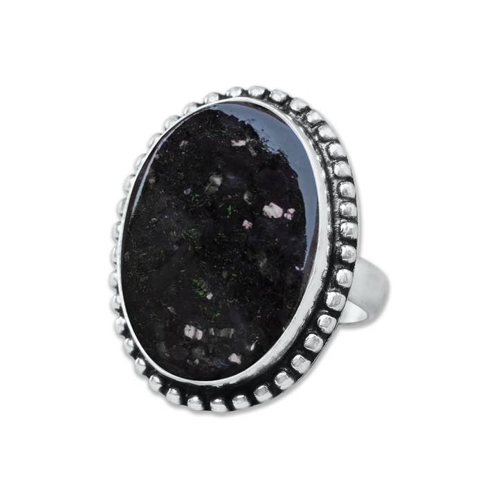 Handmade Jewels - Wholesale Multi-Stone Ring - Nuummite Rings – Handmade, Silver-Plated, Grounding (Made To Order)10