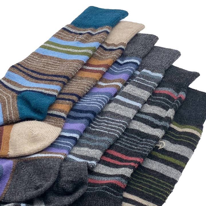 Shupaca Alpaca - Wholesale Socks - Unisex - NEW! Alpaca Socks - Stripe - Tierra4