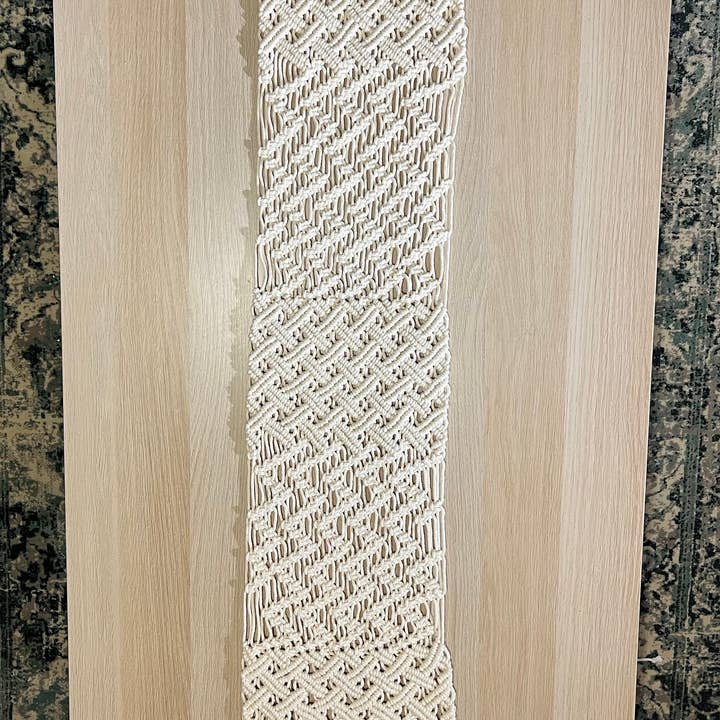Knotting Studio - Vendita all'ingrosso Runner - Runner da tavolo in macramè fatto a mano | 5,7 piedi di lunghezza | Decorazione da tavolo | Tappetino da collocamento | Regalo3