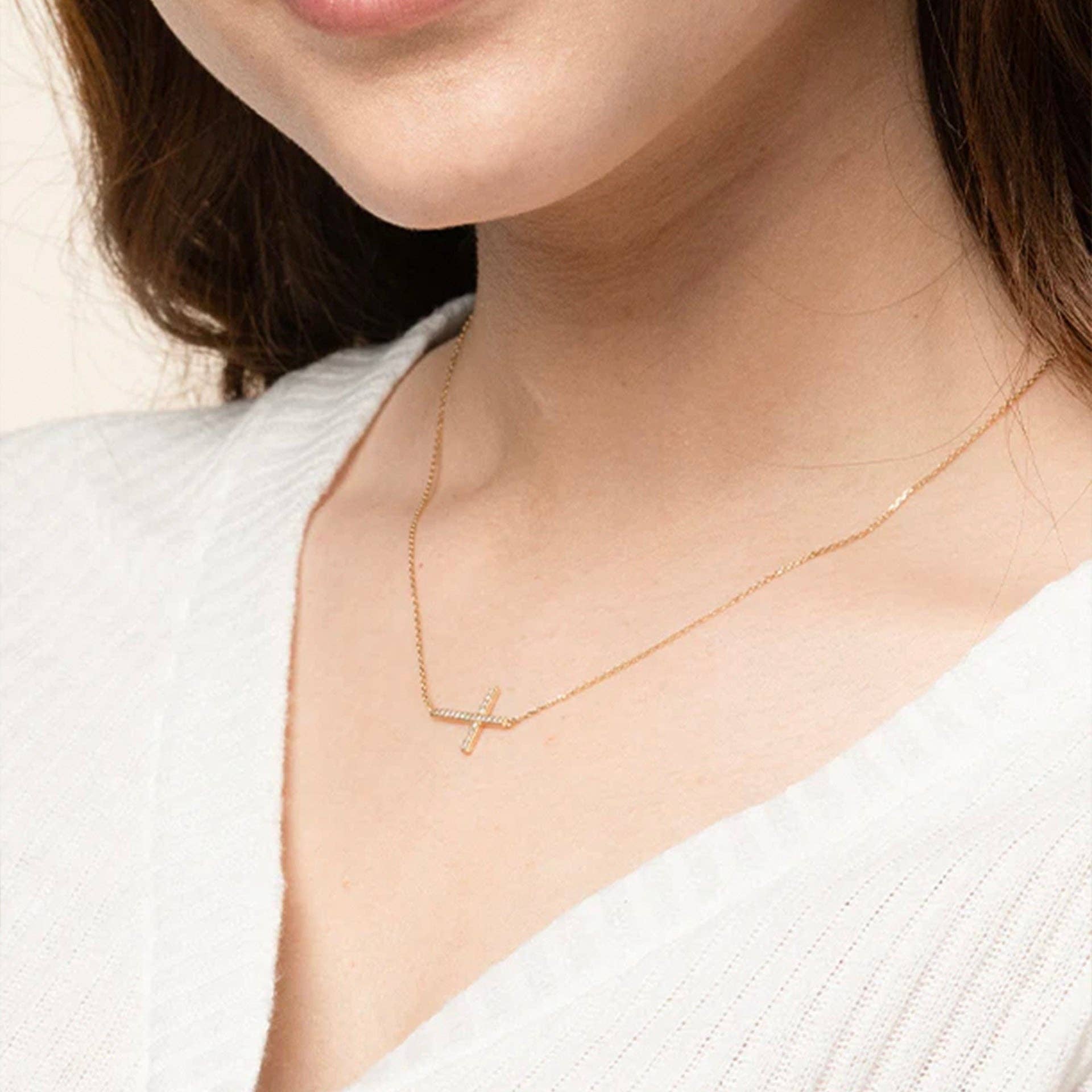 Bearfruit Jewelry - Wholesale Pendant/Charm Necklace - Horizontal Cross Necklace3