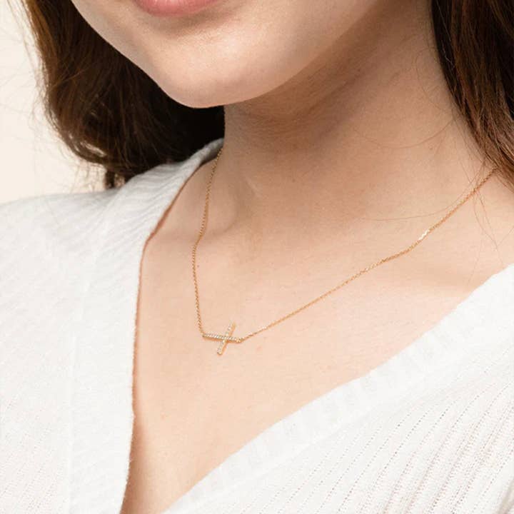 Bearfruit Jewelry - Wholesale Pendant/Charm Necklace - Horizontal Cross Necklace3