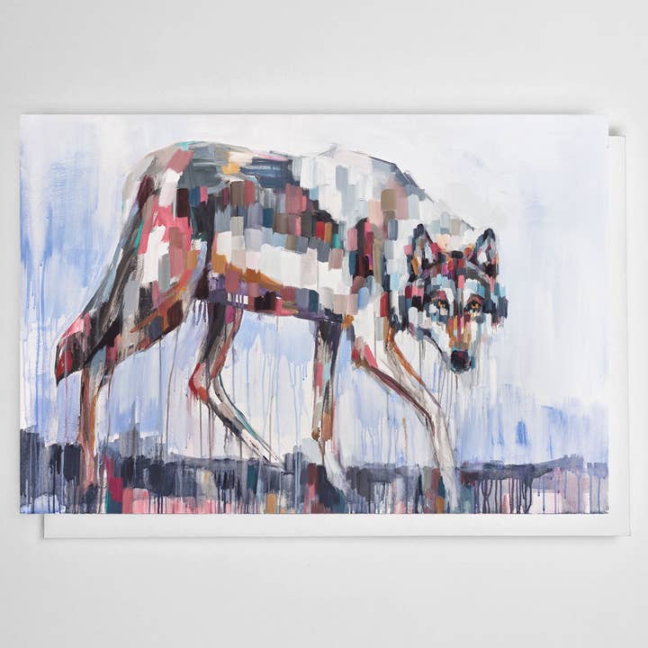 SheilaDunnArt - Wholesale Everyday Greeting Card - Greeting card of Gray Wolf painting2