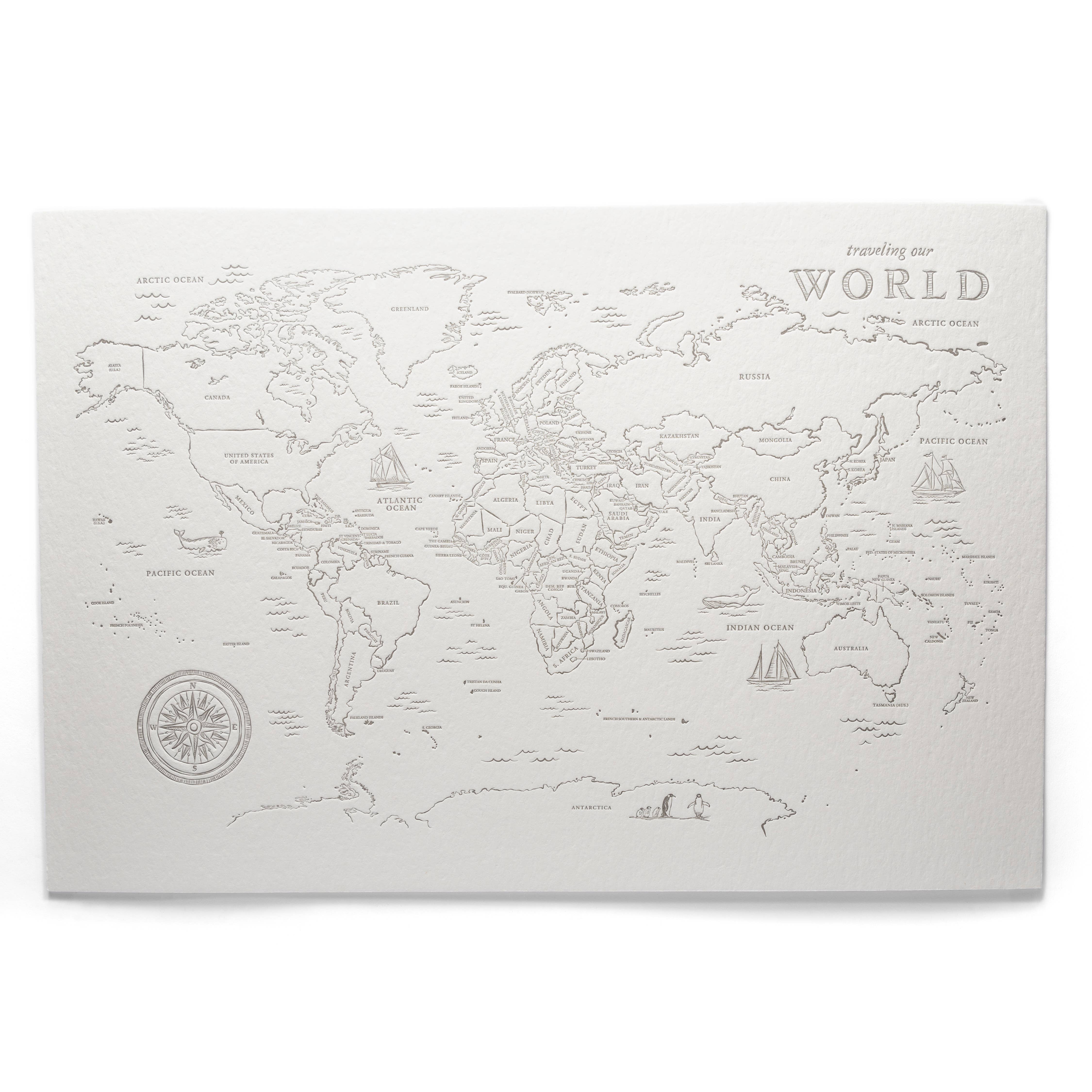 Color Box Design & Letterpress - Wholesale Map - World Travel Map2