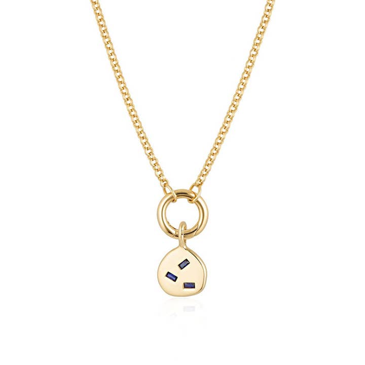 Cascade Belcher Chain Necklace - Created Sapphire for wholesale by Linda Tahija Jewellery