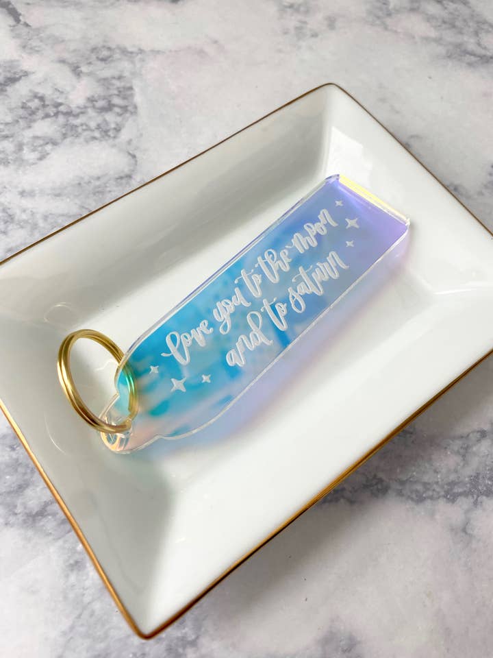 Love you to the moon & to saturn - Swiftie Keychain for wholesale by Everyday Calligraphy