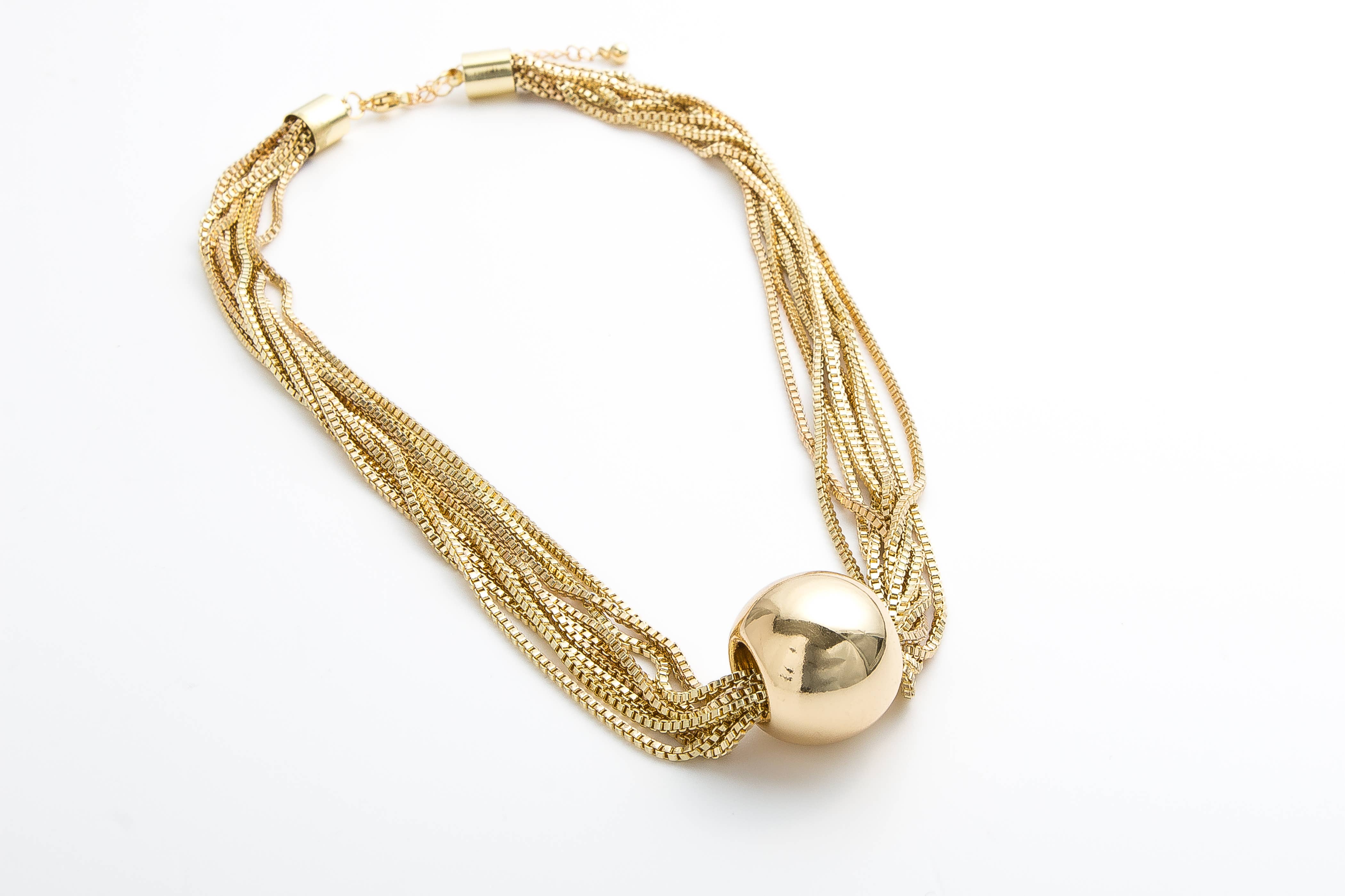 Accessoires by KHB - Wholesale Link & Chain Necklace - Short chain in gold3