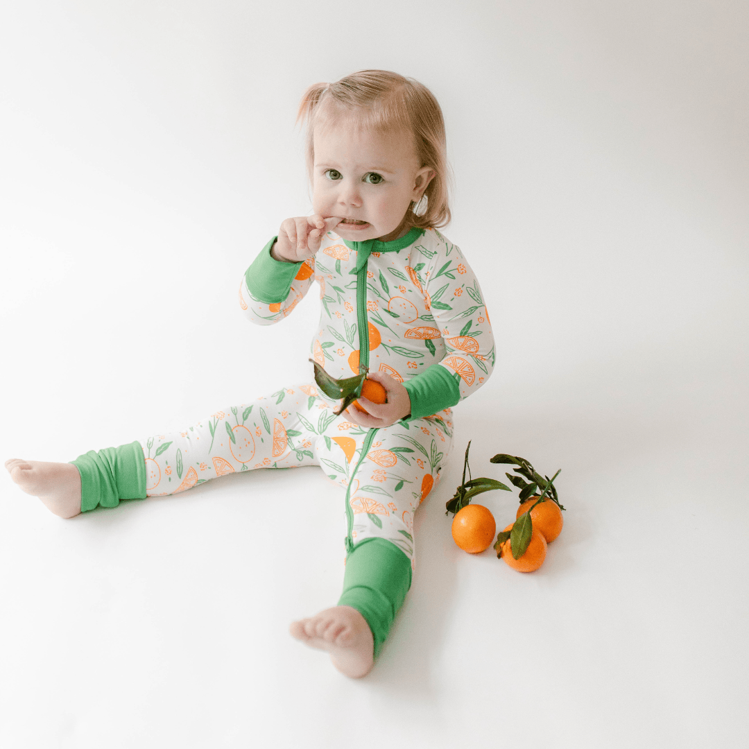 Coconut Pops - Wholesale Sleepsuit - Baby - The Poppy in Oranges2