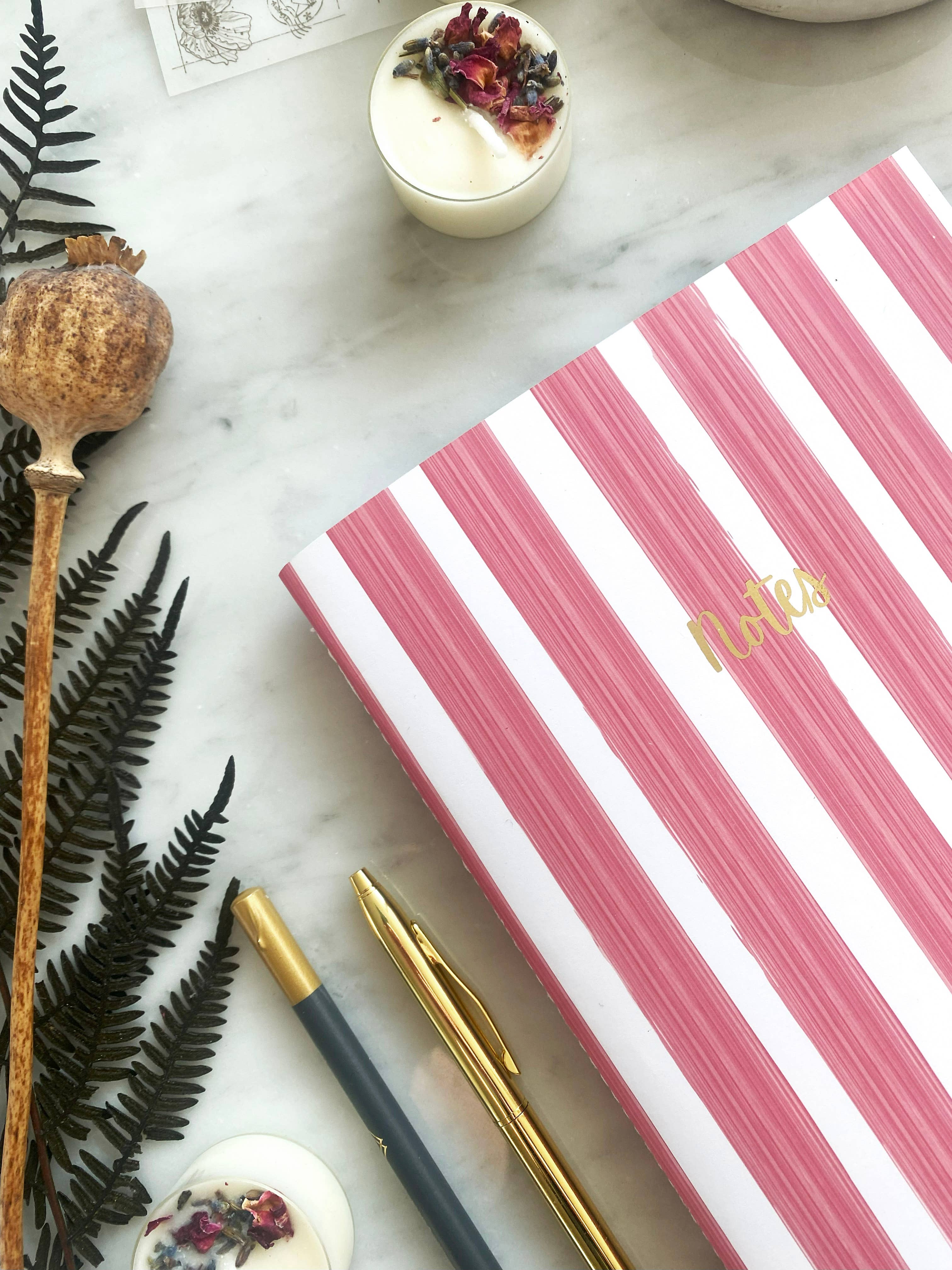 PAPERCROWN NI - Wholesale Notebook - Striped Notebook with Gold Foil and Recycled Pages4