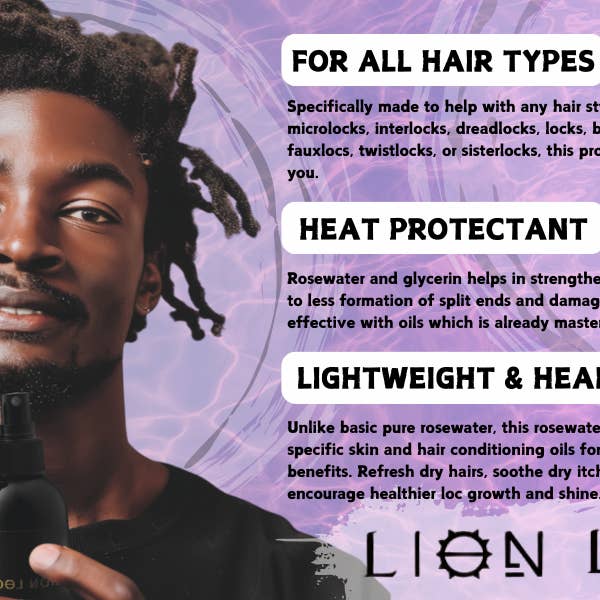 Lion Locs LLC – wholesale Hair oil – Lion Locs Advanced Rosewater - VEGAN