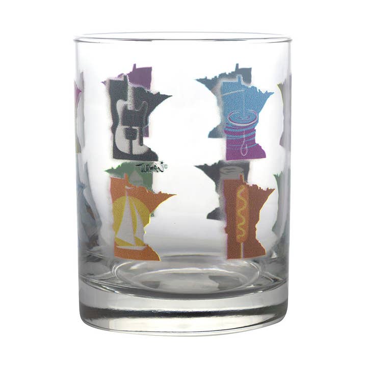 MN Months Whiskey Glass for wholesale by Adam Turman Artwork Co