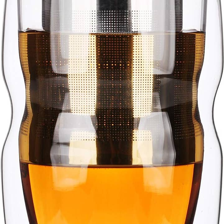 BTat Tasse à Thé en Verre à Double Paroi avec Infuseur & Couvercle 16oz pour la vente par Brew To A Tea