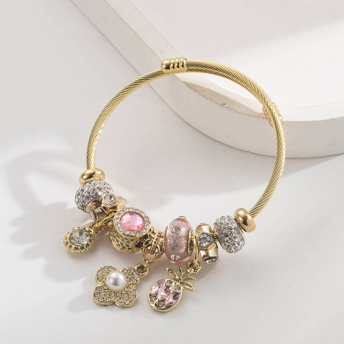 ACCITY - Wholesale Charm/Dangle Bracelet - Pearl Flower Pineapple Charm Bracelet_CWAJE058930