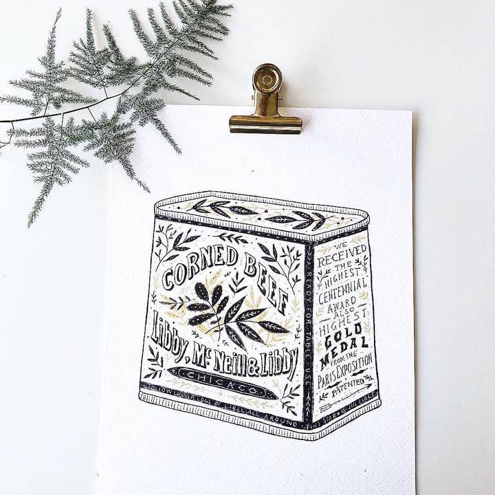 Juniper Press – wholesale Art print – Corned Beef Vintage Tin Print - Libby, Mcneill & Libby1
