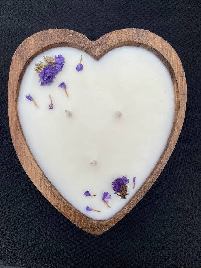 Bougie bol à pâte en bois marron Sweet Heart pour la vente par Enchanted Home and Bath