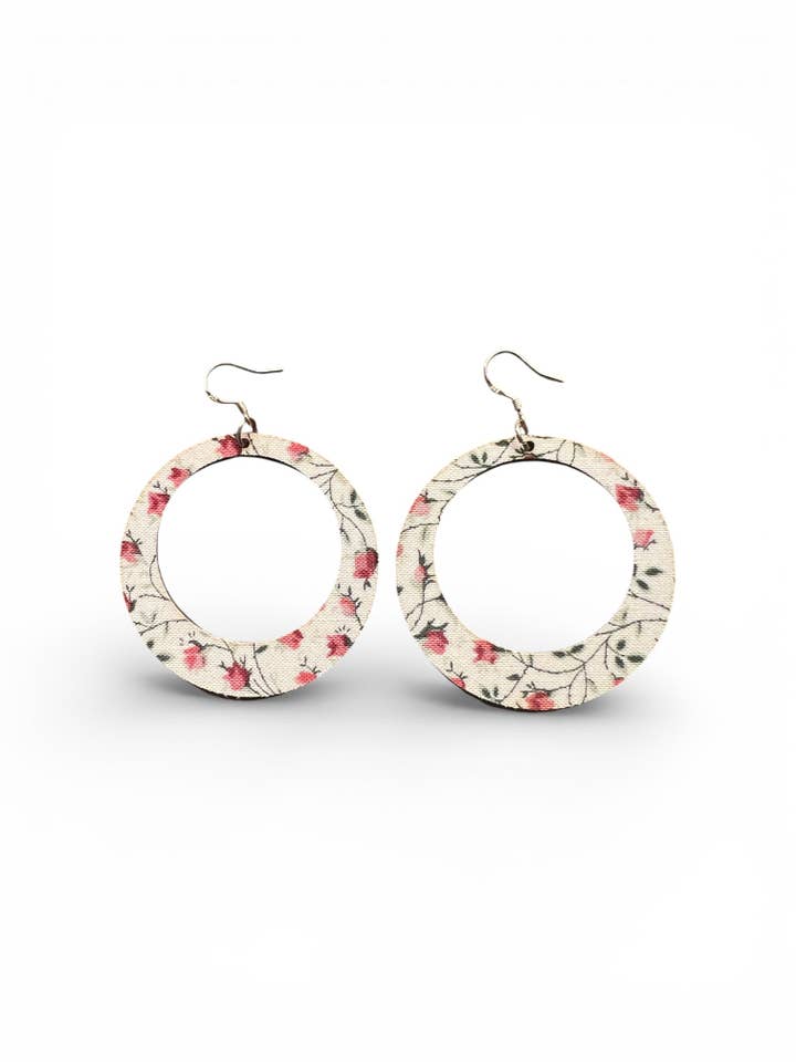 Reloved Large Garden Rose Hoop Earrings for wholesale by Comer Teng Studio