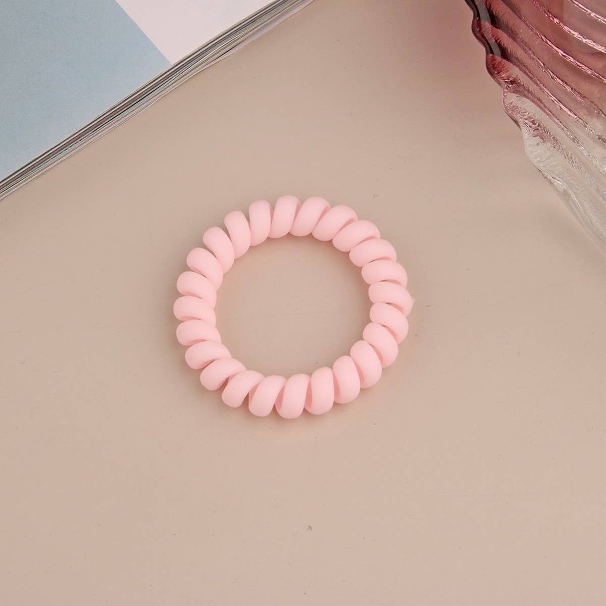 NINEXIS - Wholesale Hair Tie - CWAHA1379_SIMPLE FROSTED PHONE CORD HAIR TIE11