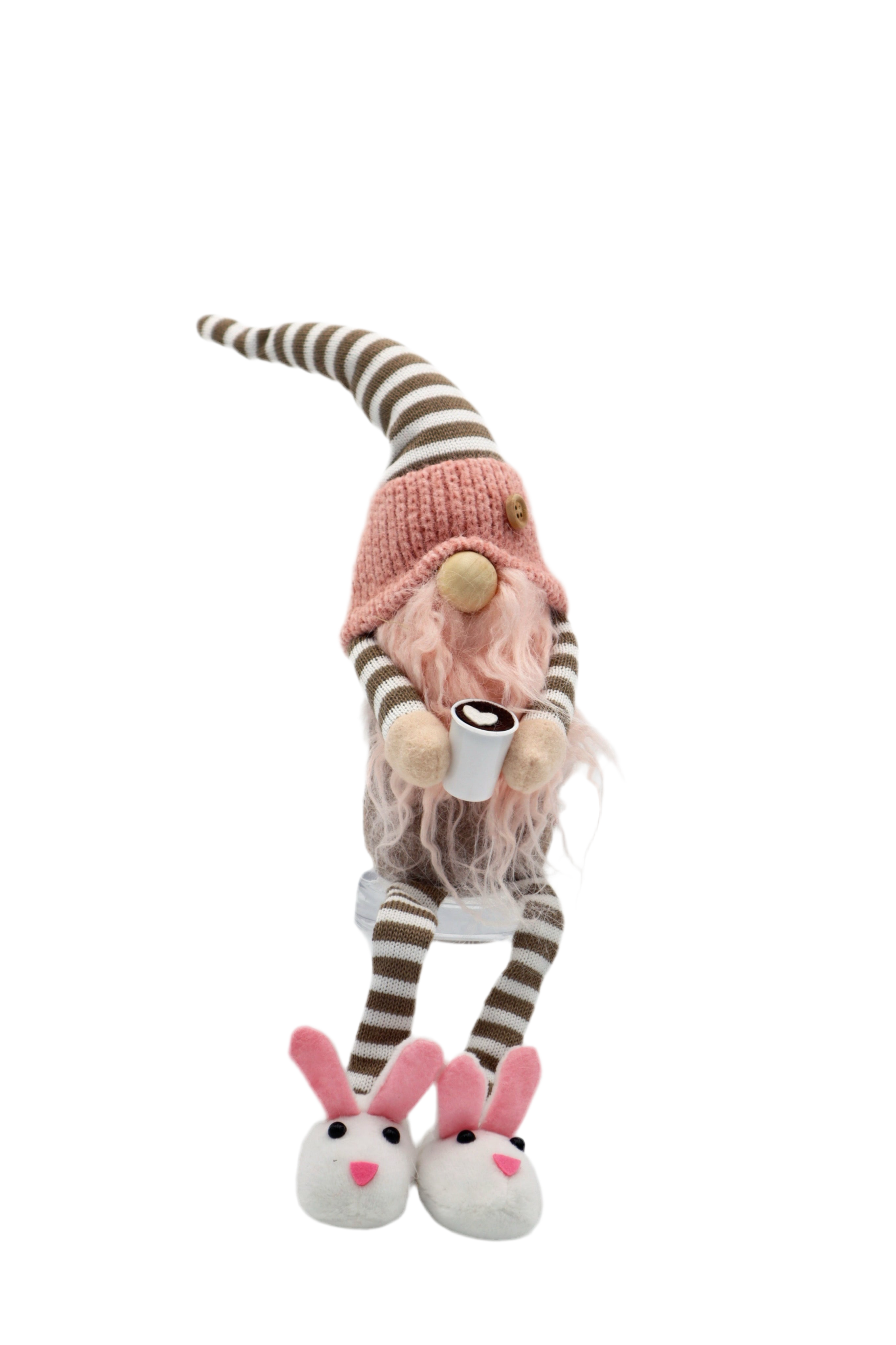 SWR trading LTD - Wholesale Garden Gnome - PINK COFFEE DRINKING GNOME0