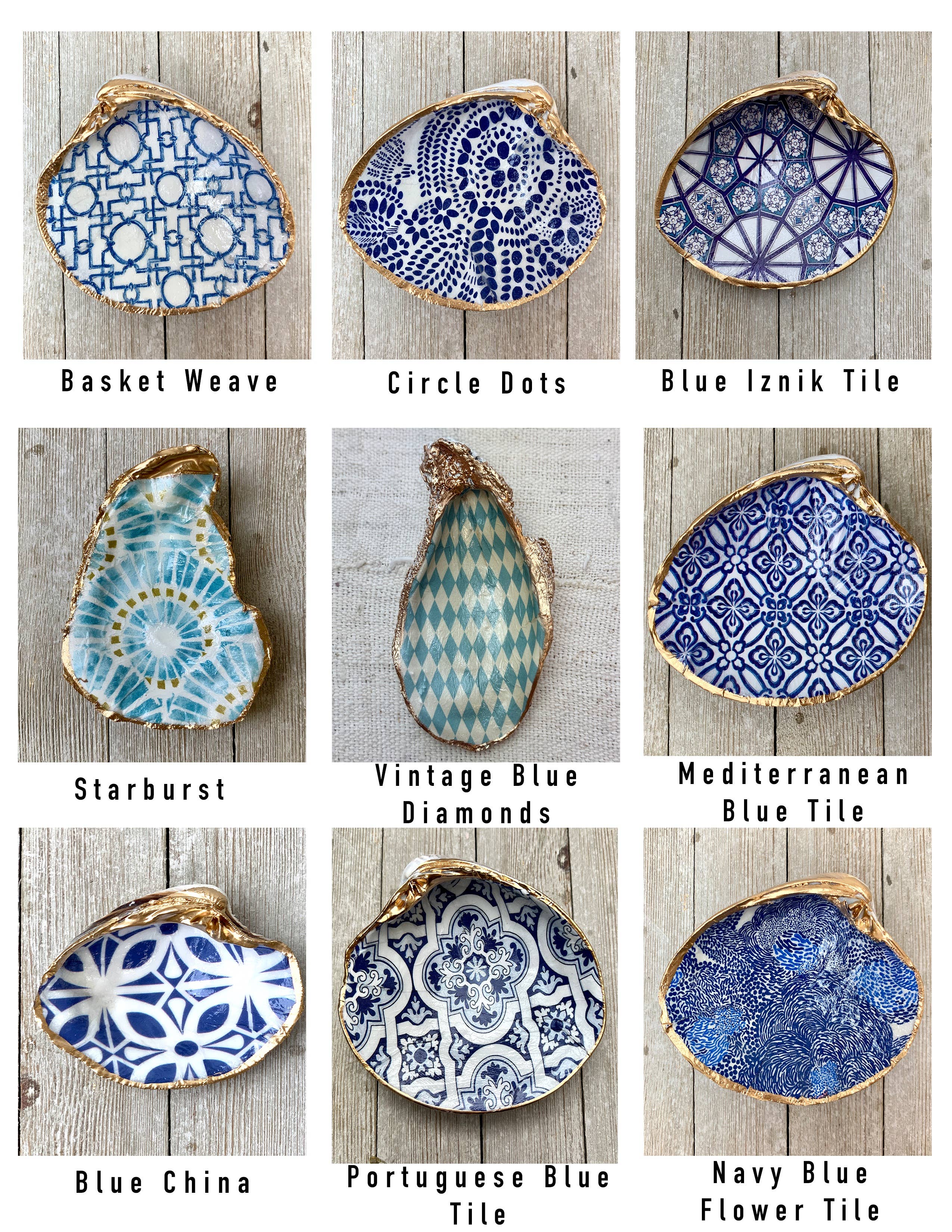 Ten Twenty Six Designs – Prato/tigela decorativa por atacado – Conjunto de Conchas para Decoupage – Vieira, Ostra ou Amêijoa1