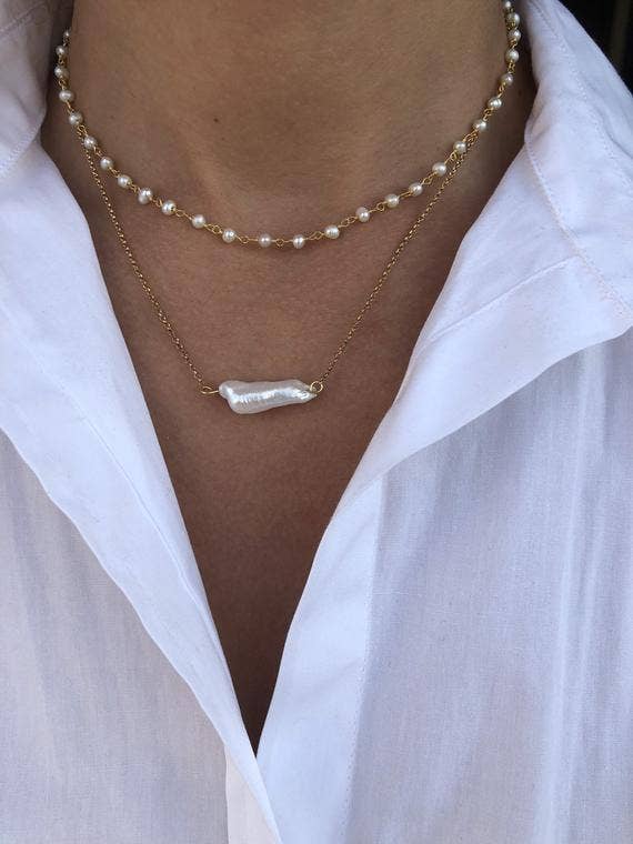 Christina Christi - Wholesale Pendant/Charm Necklace - Pearl Jewellery, Rosario Necklace, White Necklaces, Women0