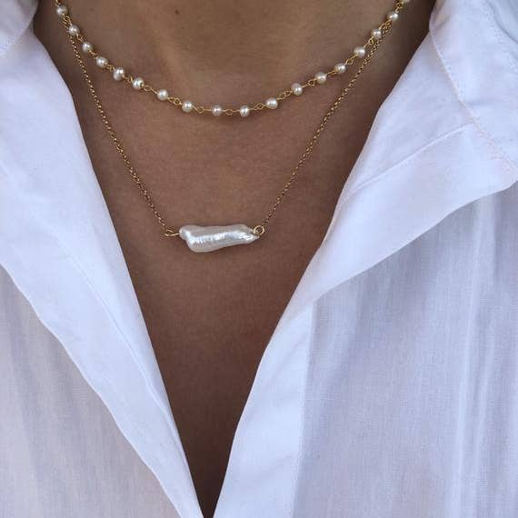 Christina Christi - Wholesale Pendant/Charm Necklace - Pearl Jewellery, Rosario Necklace, White Necklaces, Women