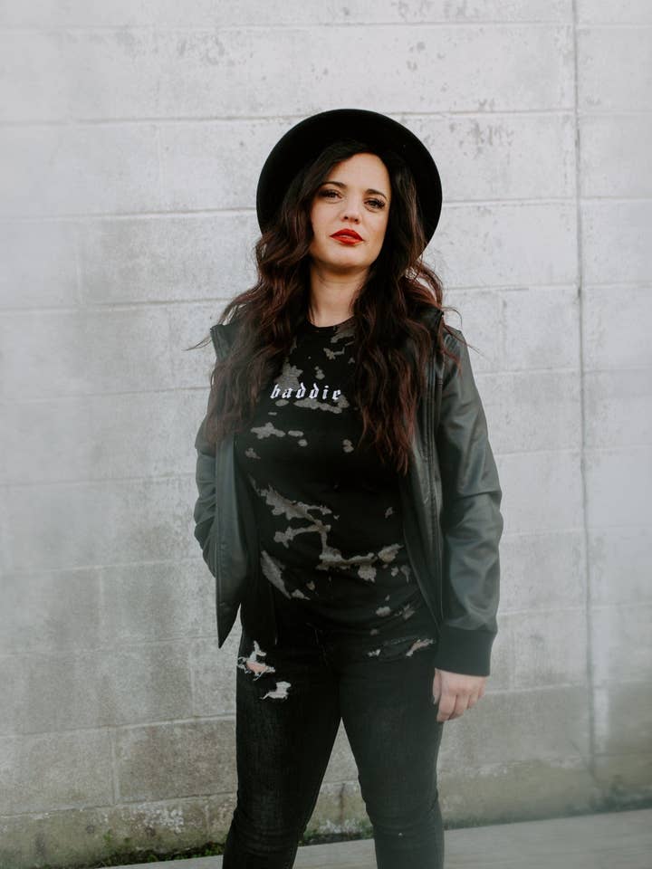 Baddie Black Bomba Tee for wholesale by Southern Bliss Co.