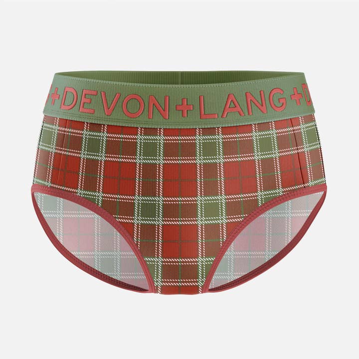 Bria Bikini Brief - Vintage Tartan for wholesale by Devon + Lang