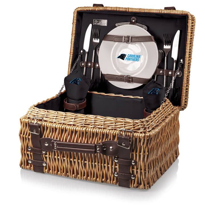 Carolina Panthers Champion Picnic Basket for wholesale by Picnic Time Family of Brands