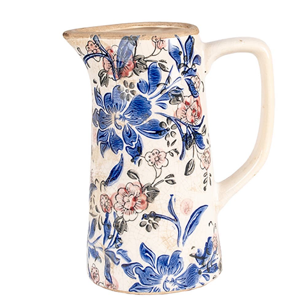 Clayre & Eef - Wholesale Jug - 6CE1923M Decoration can 16x11x20 cm Beige Blue Ceramic1