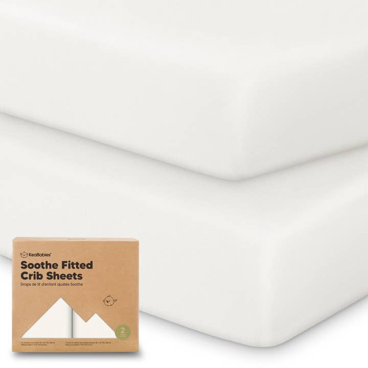 Soft White 2-pack Organic Cotton Fitted Crib Sheet for wholesale on Faire