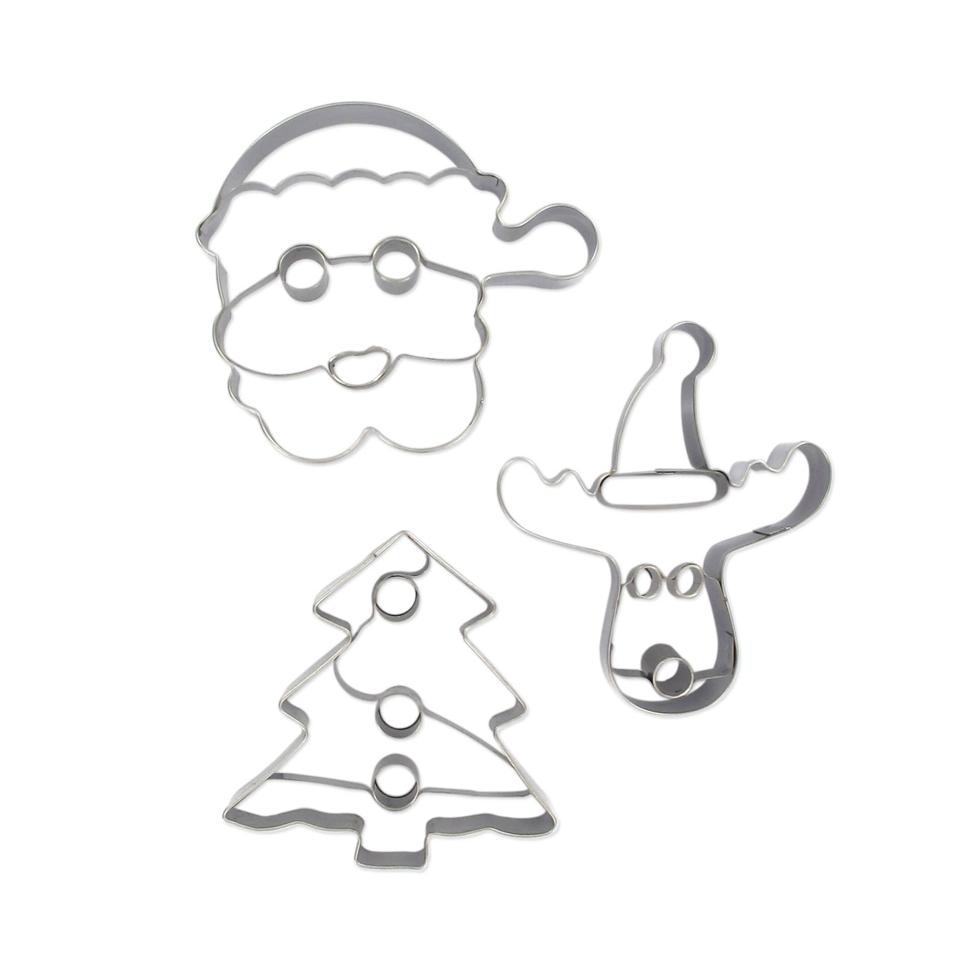 Zenker – wholesale Juldekoration – Uppsättning av 3 jul kaka cutters (jultomten, julgran, ren)0