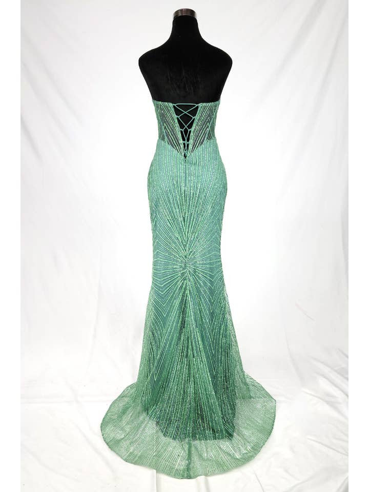 Chicas - Wholesale Gown - Women's - Long sparkling mermaid dress with hanging jewels CF0017