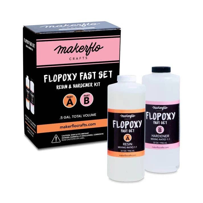 MakerFlo – wholesale Drinking glass/cup – Flopoxy Fast Set Epoxy Resin + Hardener Kit2