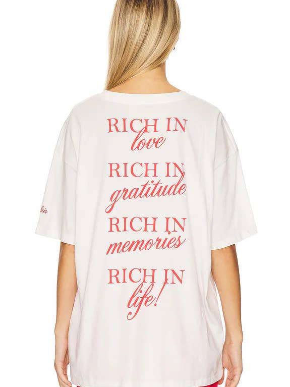 Rich In Life Oversized Tee for wholesale by The Mayfair Group