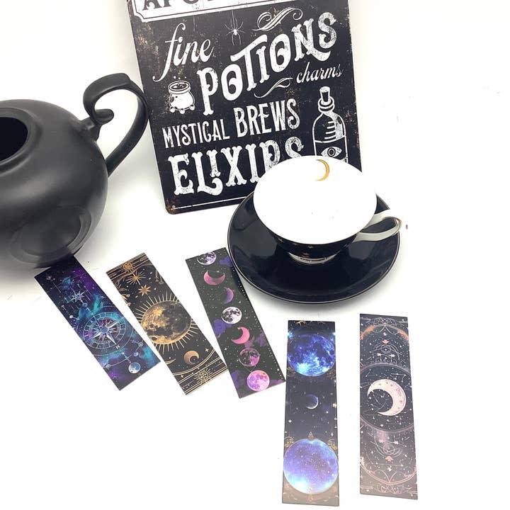 All Little Cute Things - Vente Marque-page - Thé et Marque-page avec paquet de thé français Céleste Lune Étoiles