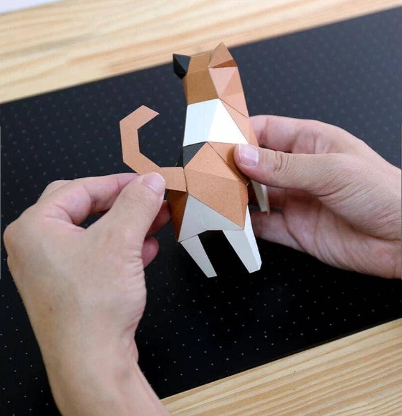 「FUNJI」In Japan – wholesale DIY-pysselkit – KAKUKAKU Calico Cat DIY Origami Pappershantverkskit7